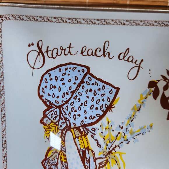 Vintage Holly Hobby Ceiling Light Glass Shade Cover 1970s Mid Century - Picture 3 of 16